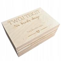 Pudełko Drewniane z Pokrywą personalizowane 30x20x13 cm Skrzynka z Grawerem