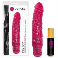 Wibrator żelowy z wibracjami, elastyczny. Duży, gruby + perfumy 10 ml.