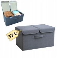 Organizer z klapą ROOF szary na ubrania zabawki tekstylia 37 litrów SOLIDNY