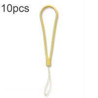 10pcs Silicone Woven Pattern Cell Phone Lanyard Lemon Yellow