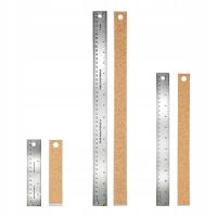LENIAR LINIJKA METALOWA 3 SZT. WKŁADKA DREWNIANA