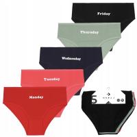 ТРУСЫ ДЛЯ ДЕВОЧЕК, ХЛОПКОВЫЕ ТРУСЫ, ДНИ НЕДЕЛИ, ЦВЕТНЫЕ, MORAJ, 5 УПАКОВОК, 134-140