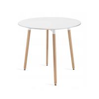 Stolik skandynawski biały 80 cm salon jadalnia okrągły do salonu jadalni
