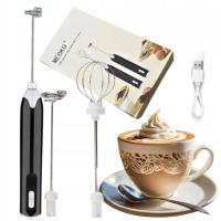 Spieniacz do mleka 2w1 ręczny czarny zasilany sieciowo