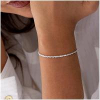 BRANSOLETKA DAMSKA SREBRNA NA RĘKĘ SINGAPUR 925 DLA DZIEWCZYNY, MAMY, ŻONY