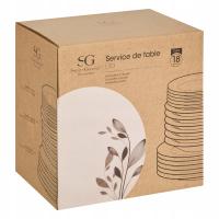 PORCELANOWA ZASTAWA DLA 6 OSÓB 18 ELEMENTÓW ŚREDNICA 26,5 CM