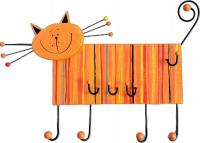 Wieszak na ubrania mocny duży 53 cm kot w paski