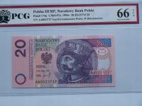 20 ZŁ 1994 EPQ67 AA 00 2 37 37 dwa zera! MAX NOTA Bolesław I Chrobry