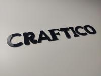 LITERY Logotyp plexi czarna biała NAPIS Biuro Salon Cyfry Naklejka Pleksi