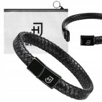 James Hawk Leather Bracelet мужской кожаный браслет черный бесплатно