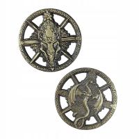 ДРАКОН КОМПАС ЗОЛОТАЯ МЕТАЛЛИЧЕСКАЯ МОНЕТА 1 ШТ LARP RPG