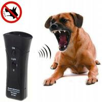 Ultradźwiękowy Odstraszacz Psów Treser Elektryczny z Latarką LED