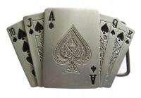 Karty poker klamra stare srebro z zapalniczką benzynową
