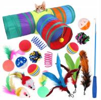 ZABAWKI dla kota ZESTAW zabawek XL TUNEL wędka PIŁKI myszki 18szt