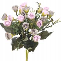 BUKIET SZTUCZNE KWIATY LIŚCIE GAŁĄZKI ŁODYGI NA STROIK FLORET RÓŻ RÓŻE