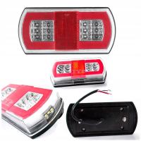 Lampa Zespolona NEON LED LAMPY TYLNE PRZYCZEPKI 1szt LEWA 12V 24V 5 funkcji