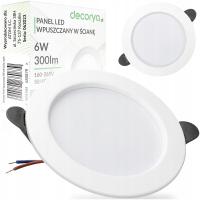 PODTYNKOWY WPUSZCZANY PANEL LED PLAFON SUFITOWY OPRAWA LED CIEPŁA BARWA 6W