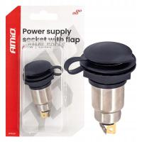 Dodatkowe gniazdo zasilania z klapką skręcane 250W 12V 24V AMIO-04462