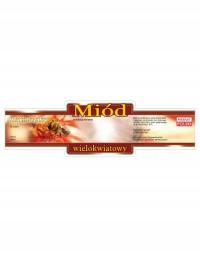 ZJ - Etykieta na miód wielokwiatowy (100szt) - wzór E213 185 mm x 55 mm