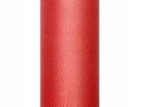 TIUL GŁADKI NA SZPULCE 15cmx9m CZERWONY WALENTYNKI