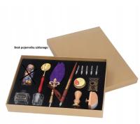 Zestaw piór gęsich do kaligrafii pióro maczane z tuszem i woskiem -prezent