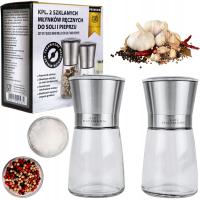 Ручная мельница для соли и перца набор 2шт. СТЕКЛЯННЫЕ МЕЛЬНИЦЫ KARL HAUSMANN