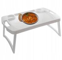 Stolik do łóżka taca śniadaniowa seniora 55 x 32,8 cm biały 21565BI