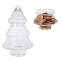 Szklany SŁOIK SŁÓJ PATERA w kształcie Choinki 25 cm Ozdobna Świąteczna