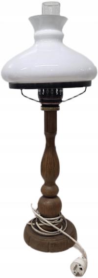 DREWNIANA LAMPA STOŁOWA PRL