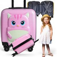 KOTEK DZIECIĘCA WALIZKA DZIECI BAGAŻ PODRÓŻNA 3D SZYFR