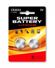 CR2032 литиевая батарея 1 пакет (2шт) - Super Battery Lithium