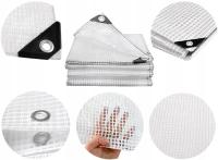 PLANDEKA 1,5x3 PRZEŹROCZYSTA WZMACNIANA ZBROJONA WODOODPORNA AŻ 100g BIAŁA