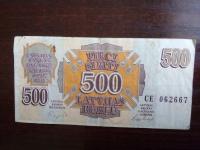 Banknot 500 rubli Łotwa