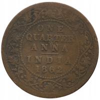 32066. Indie Brytyjskie, 1/4 anny, 1862r.