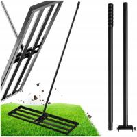 Ręczny Niwelator Terenu Trawnika Równiarka Z Trzonkiem Stalowy 90x30cm