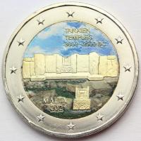 *2 EURO MALTA 2021 ŚWIĄTYNIA TARXIEN PREHISTORIA KOLOR