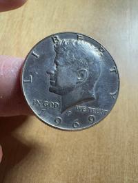 Half Dollar 1969 rok Kennedy, ładny