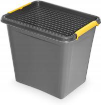 Контейнер 30 л пластиковый серый с крышкой без бисфенола А и ручками