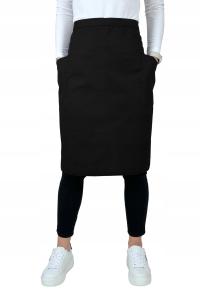 Zapaska KELNERSKA FARTUSZEK ochronny dwie kieszenie czarny dł. 60cm M-361