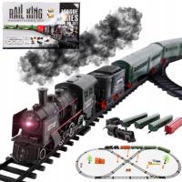 ОГРОМНЫЙ ДЫМЯЩИЙСЯ ЭЛЕКТРИЧЕСКИЙ РЕЛЬС КОРОЛЬ ДЫМ ТРЕК ПОЕЗД ВАГОНЫ СВЕТ