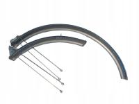 Błotniki metalowe srebrne pełne 24'' Hota