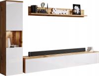 Meblościanka 3-elem. do salonu fronty połysk słupek, szafka RTV 180cm wotan