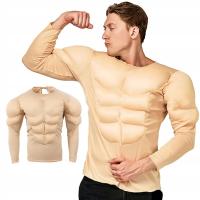 fałszywe mięśnie koszulka body kostium męski