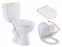 KOMPAKT WC bezkołnierzowy MUSZLA SPŁUCZKA Przycisk+ DESKA WOLNOOPADAJĄCA