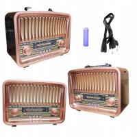 Radio RetroAudio brązowe sieciowo-bateryjne Bluetooth FM