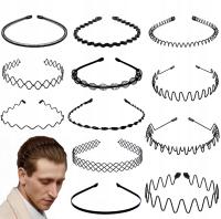 12X MĘSKA DAMSKA ANTYPOŚLIZGOWA METALOWA OPASKA DO WŁOSÓW MĘSKIE DAMSKIE