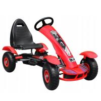 GOKART NA PEDAŁY DLA DZIECI DO 50KG REGULOWANY POMPOWANE KOŁA CZERWONY