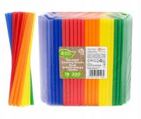 Słomki plastikowe Rurki Wielokrotnego użytku wielorazowe Kolorowe 200szt