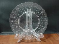 ŚWIĄTECZNA PATERA ZĄBKOWICE TALERZ SZKŁO Z PRL 28cm