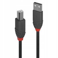 Kabel USB 2.0 Lindy Typu A do B 7,5M Anthra Line, 36676